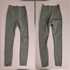 Sweaty Betty Green Leggings XS Full Length Power Workout High Rise Green Pockets